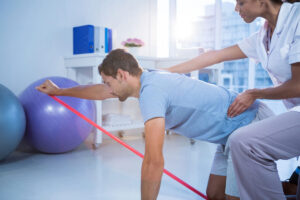 a man performing a physical therapy activity